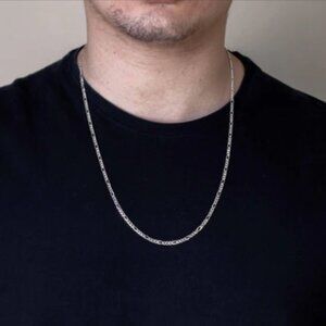 Sterling Silver 925 Figaro 080 Chain 2.9 mm 30 inches
